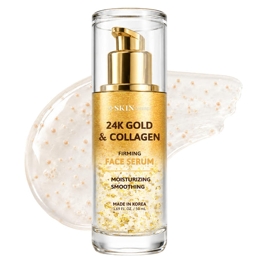 Skin Synergy bottle front view showing sleek packaging and clean beauty benefits