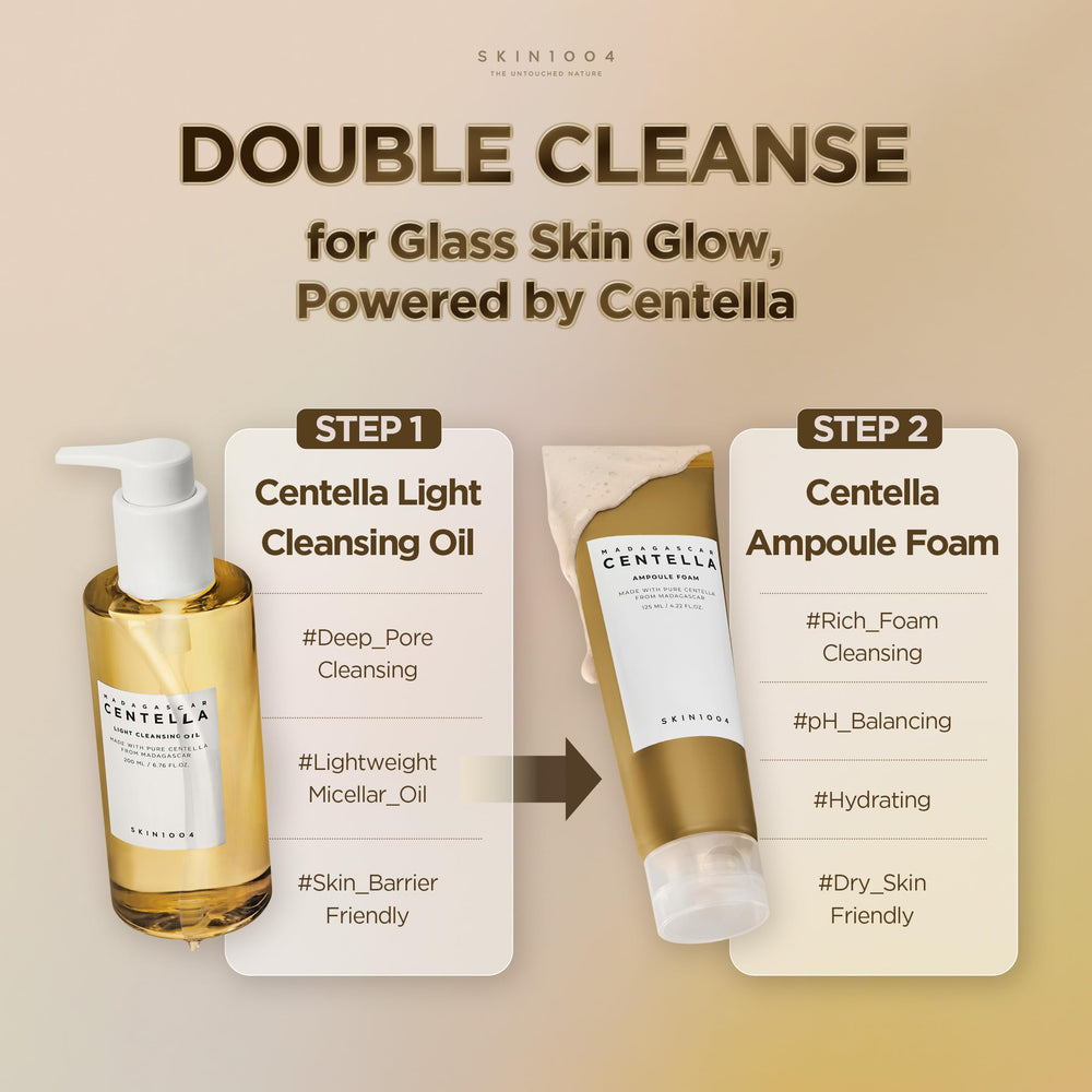 SKIN1004 rinsing under water demonstrating clean rinse without residue benefit