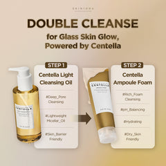 SKIN1004 rinsing under water demonstrating clean rinse without residue benefit