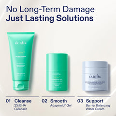Skinfix before and after illustration showing clearer skin over time
