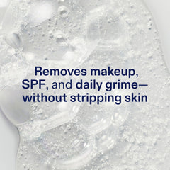 Skinfix gel texture close-up, smooth hydrating gel consistency for gentle cleansing