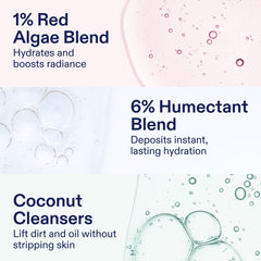 Skinfix ingredient label highlighting red algae and hyaluronic benefit
