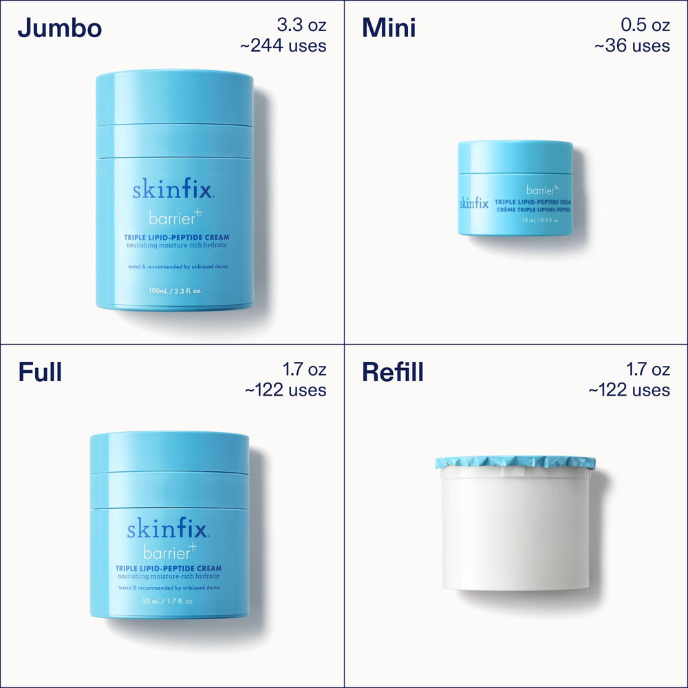Skinfix jar with fragrance‑free badge highlighting sensitive skin friendly formulation