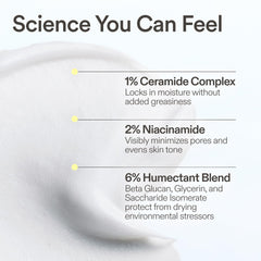 Skinfix label close-up listing ceramides, niacinamide, and peptides