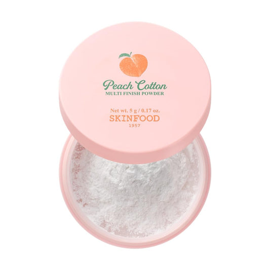 SKINFOOD 1957 compact front packaging showing brand and peach design and easy portability