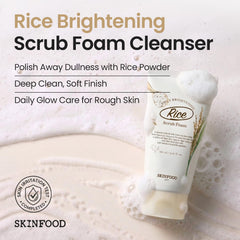 SKINFOOD foam dispensed on palm highlighting texture and easy application benefit