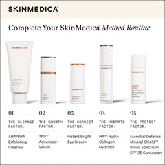 Lifestyle bathroom shelf with SkinMedica jar illustrating daily routine use