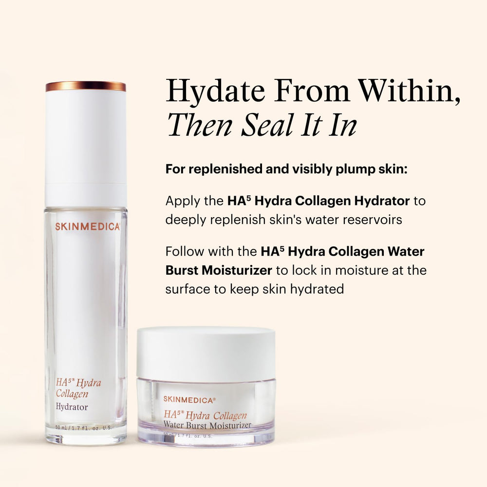 SkinMedica moisturizer applied on cheek demonstrating visible dewiness
