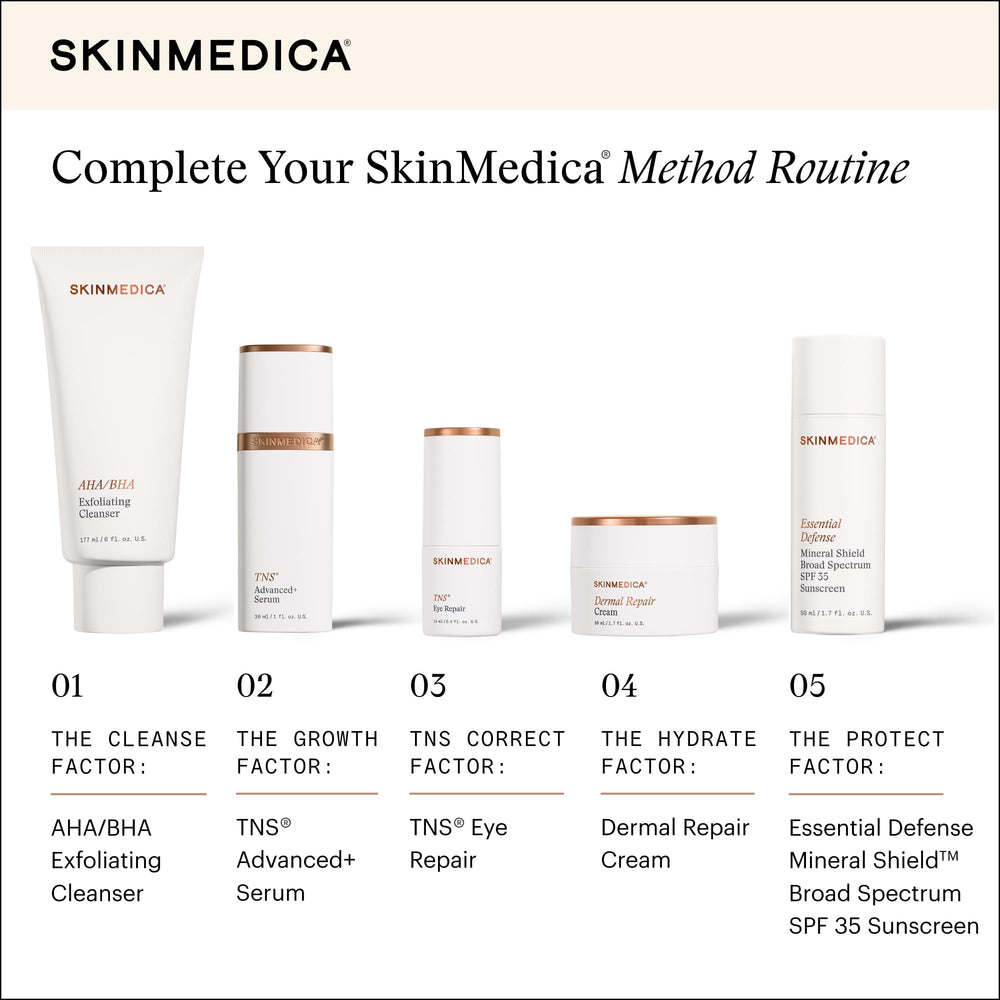 SkinMedica jar on bathroom shelf showing everyday routine convenience benefit