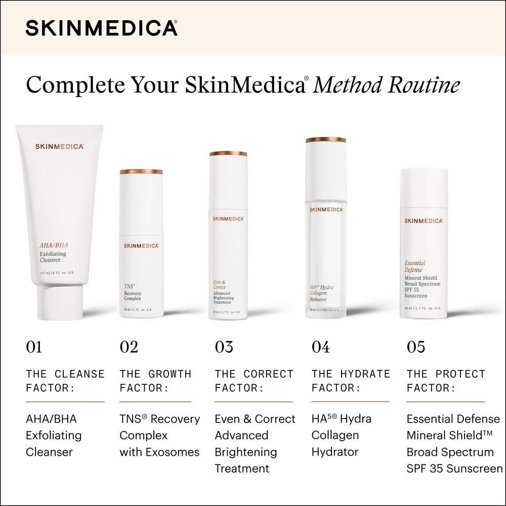 SkinMedica on bathroom counter lifestyle shot showing everyday routine integration benefit