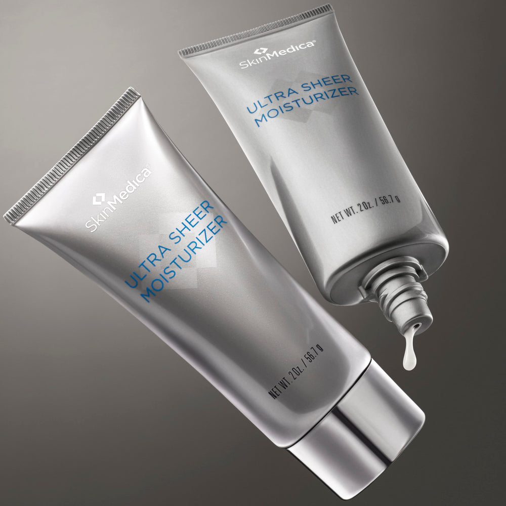 SkinMedica jar on bathroom shelf with skincare items, conveys routine compatibility