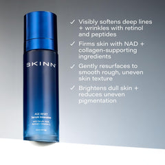 SKINN silky serum texture close-up illustrating lightweight absorption