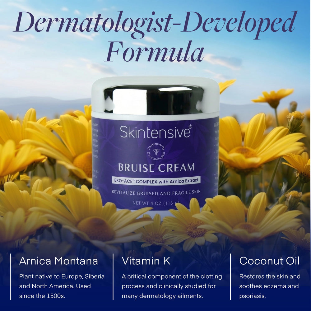 SKINTENSIVE cream applied to a hand, demonstrating fast absorption benefit