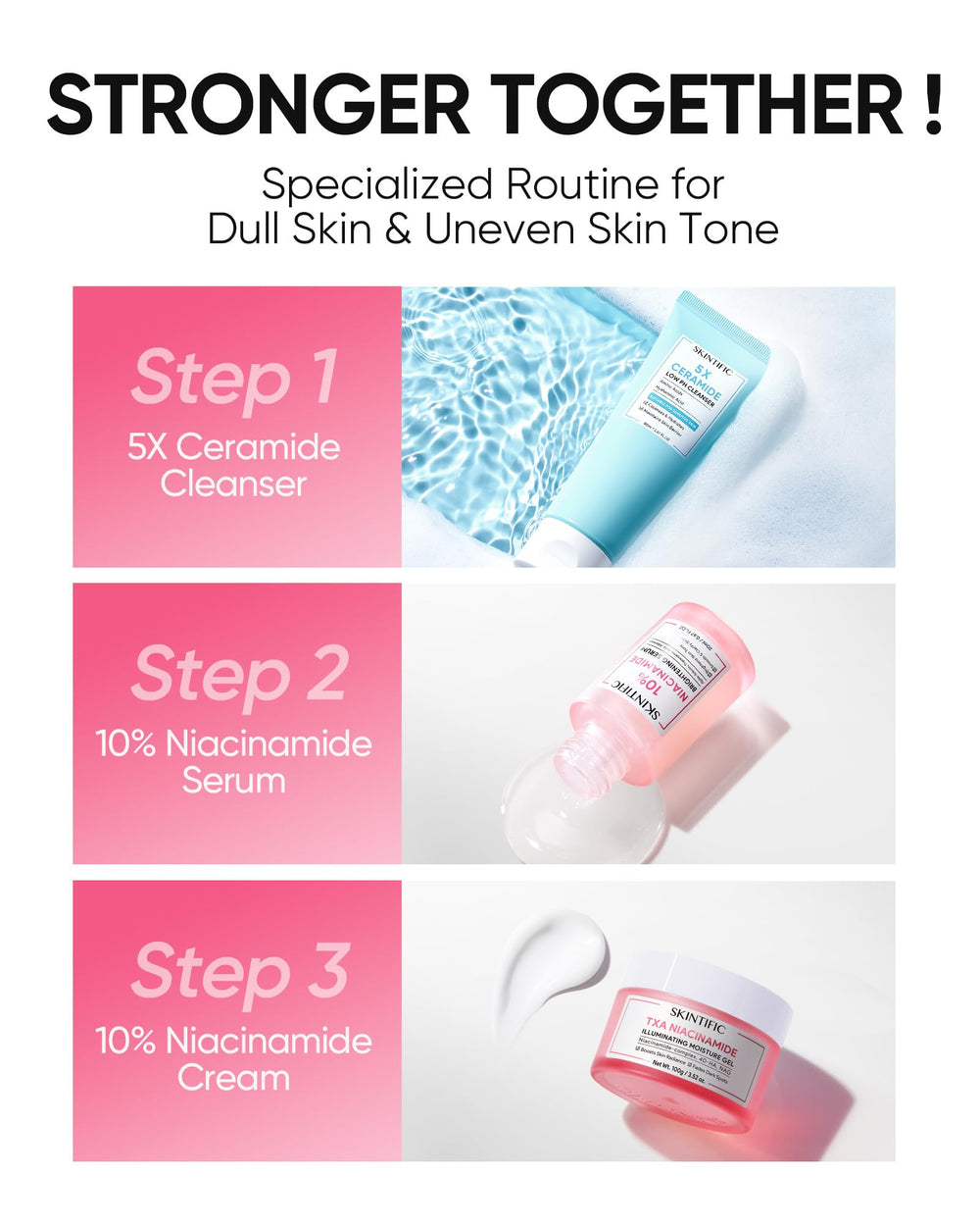 SKINTIFIC cream blended under makeup to create smooth, radiant base