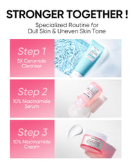 SKINTIFIC cream blended under makeup to create smooth, radiant base