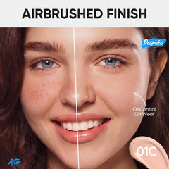 SKINTIFIC cushion pad close-up demonstrating even application benefit