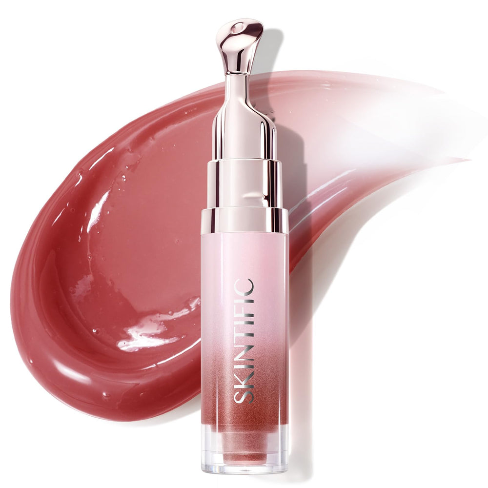 SKINTIFIC front packaging showing tinted lip serum and gloss benefit
