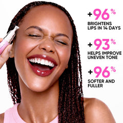 SKINTIFIC model wearing serum showing glossy sheen and comfortable wear benefit