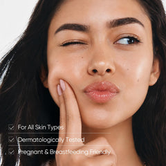 SKINTIFIC applying serum to cheek demonstrating soothing application and visible comfort