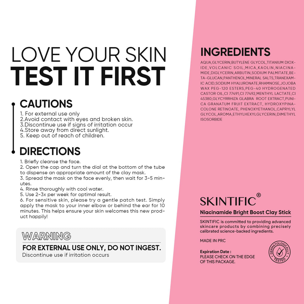 SKINTIFIC stick texture close-up revealing creamy clay and gentle exfoliation benefit