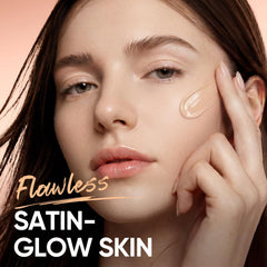 SKINTIFIC swatches on arm showing buildable coverage range and texture