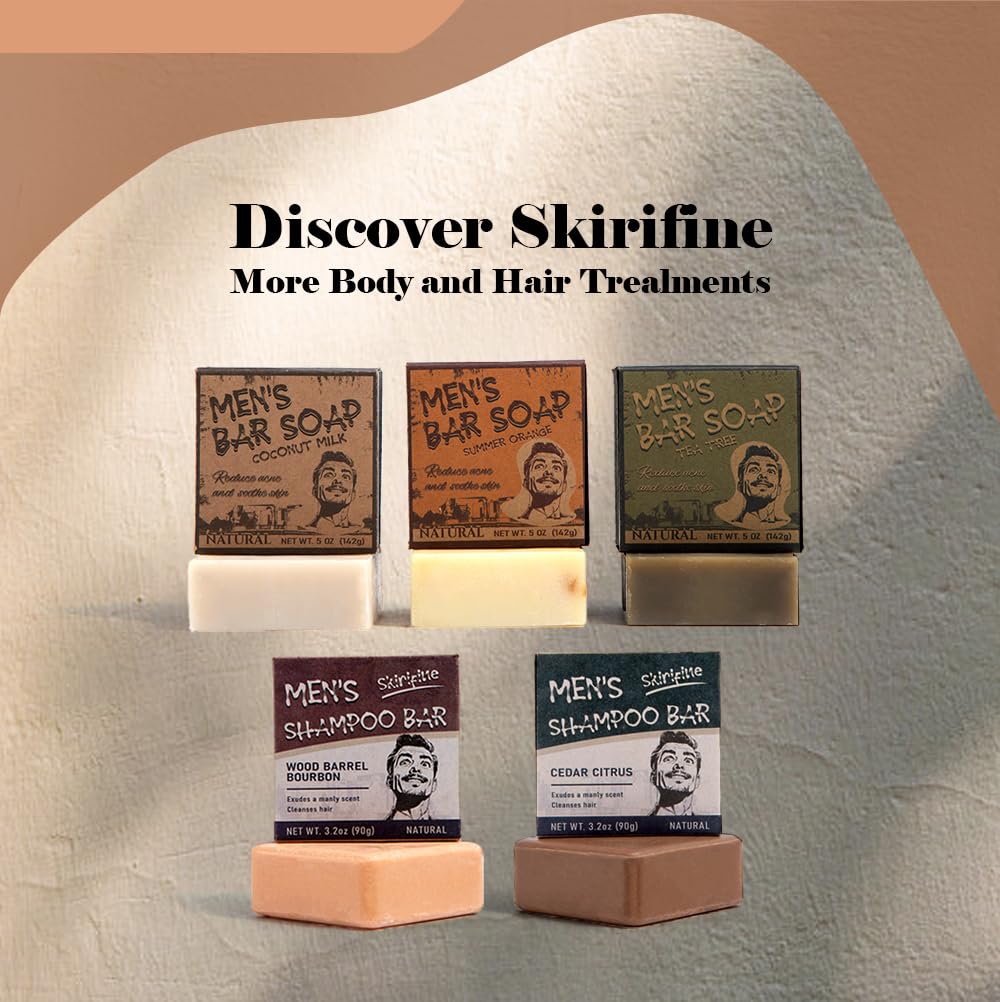 SKIRIFINE bar on bathroom shelf suggesting daily grooming routine benefit