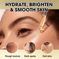 turmeric root and vitamin C derivative close-up with SKSOYT ingredient focus