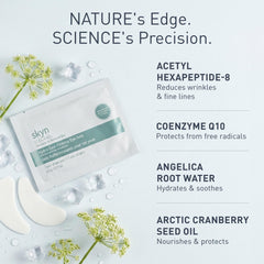skyn ICELAND patch applied under eye showing immediate calming effect