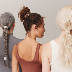 SLIP scrunchie worn on different hair textures demonstrating universal suitability