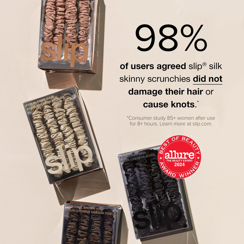 SLIP scrunchie worn on wrist as accessory, comfortable everyday styling