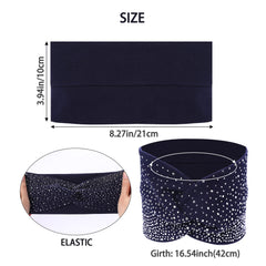 Sliverdew headband stretched on mannequin showing elastic fit and comfortable hold benefit
