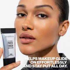 Smashbox primer ingredients panel close-up showing vitamins A and E for nourishment