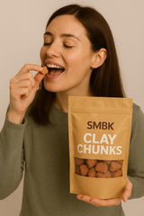 SMBK red clay mask applied on face demonstrating gentle absorption