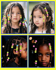 Smefutong kids styling hair with beads, creative hands-on activity and fun