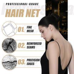 Smilco hair net securing a ballet bun for neat, long-lasting hold