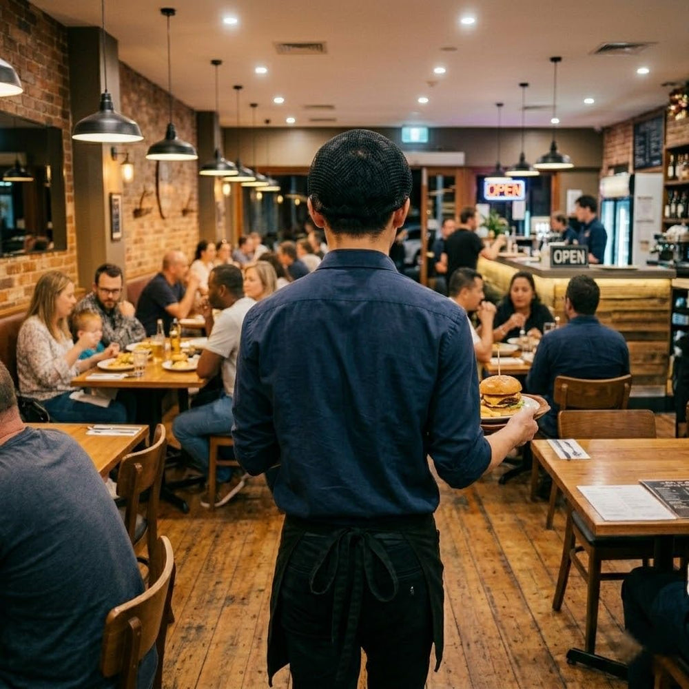 Smilco-worn-by-kitchen-staff showing hygienic tidy hair during shifts