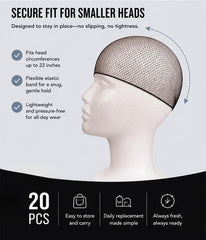 Smilco hair net on bun showing invisible finish and tidy styling