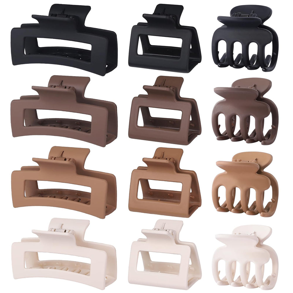 SMKSL front view of brown clip set showing styles and colors, versatile styling