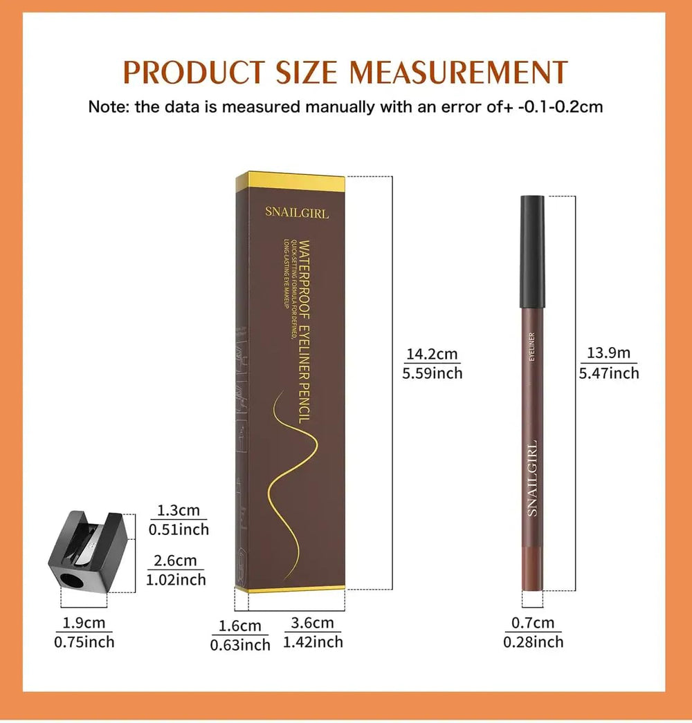 Snailgirl eyeliner next to coin showing compact, travel-friendly size