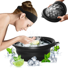 Snipeup front view of folded ice bowl showing compact portability and storage benefit