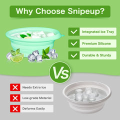 Snipeup in-use face plunge demonstrating quick de-puffing and refreshed skin benefit