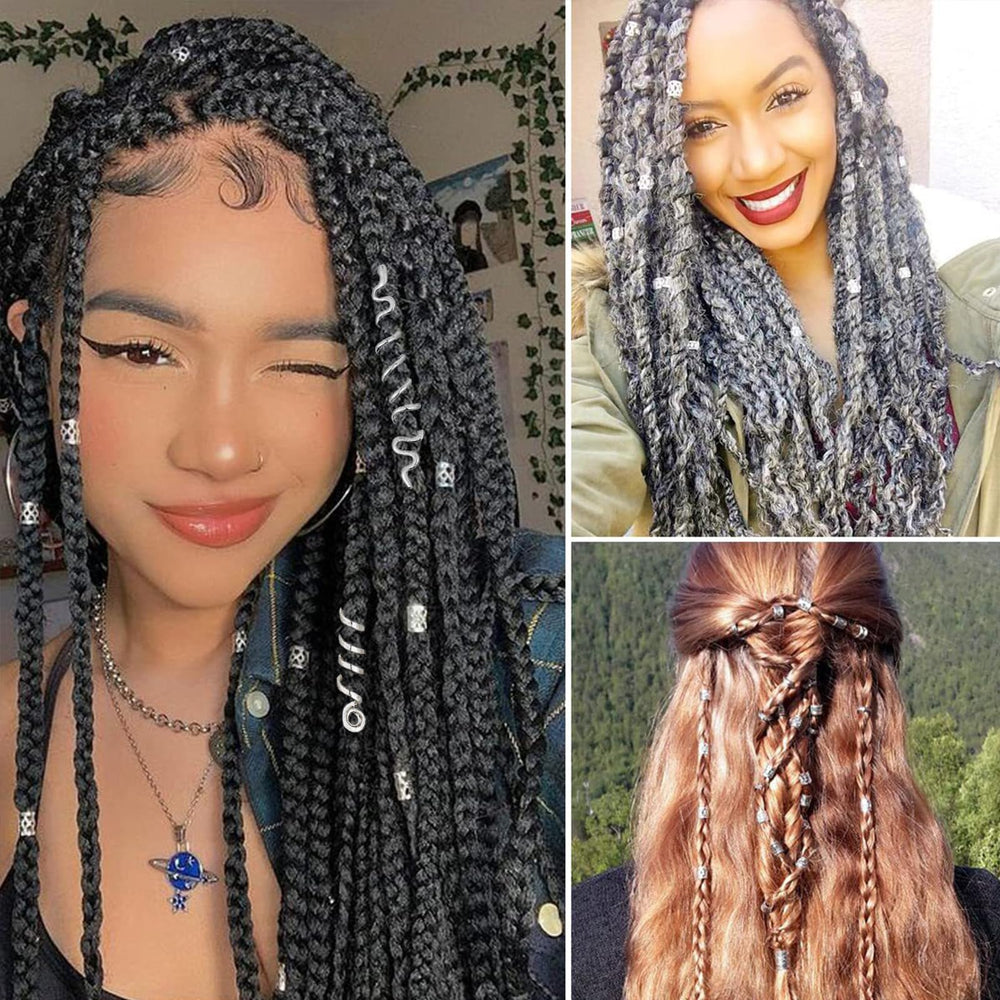 Snmzlc beads next to ruler showing sizes for micro braids and chunky locs