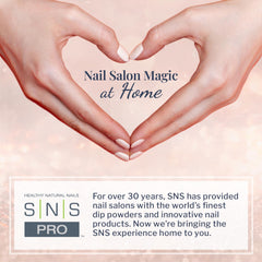 SNS dip activator on vanity with tools illustrating salon-quality at-home use
