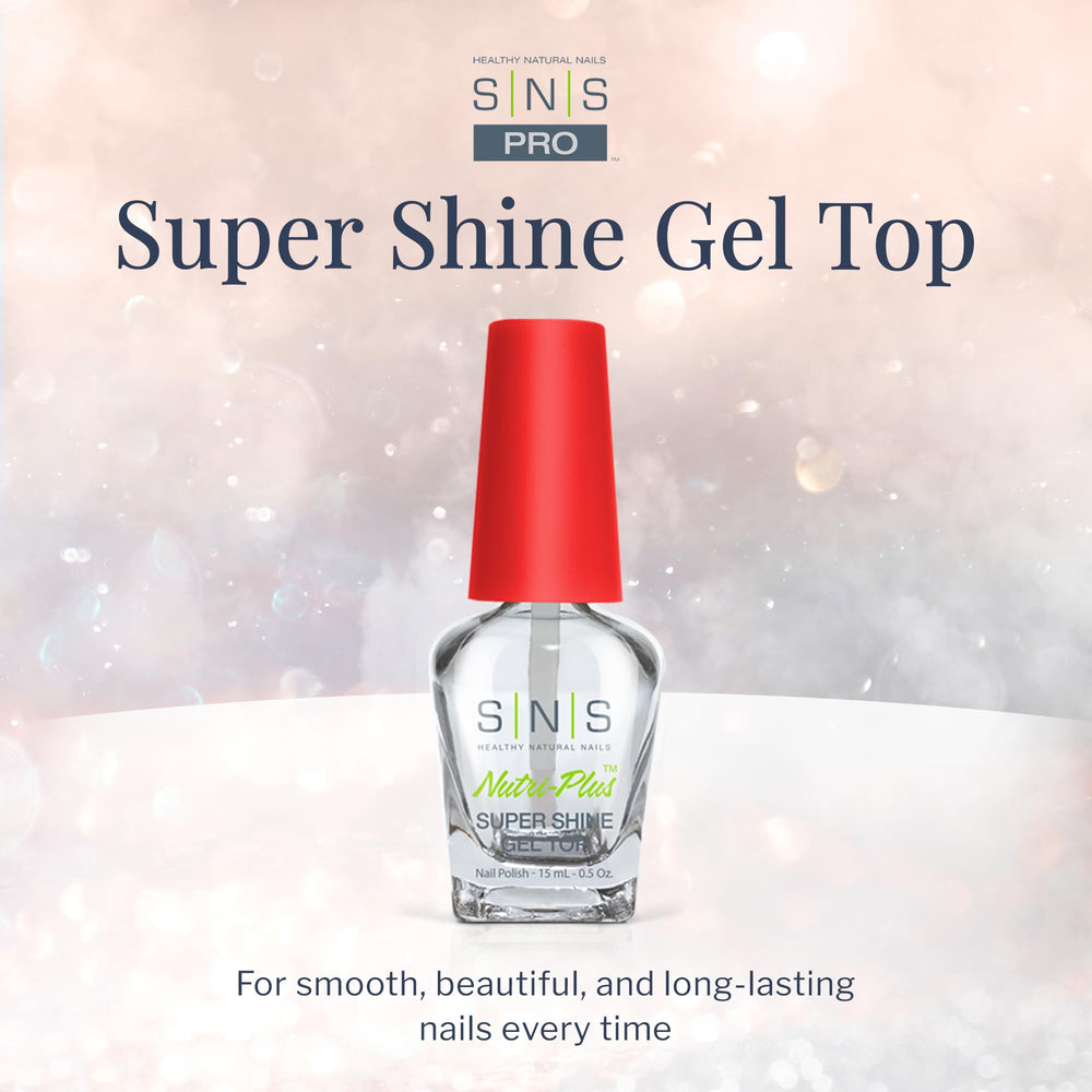 SNS Gel Top Coat brush close-up displaying even application advantage