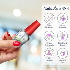 SNS Gel Top Coat texture drop highlighting smooth, high-gloss formula