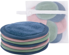 S&T INC. front view of seven pads with mesh bag showing compact kit benefit