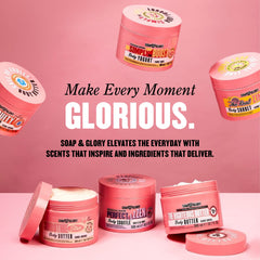 Soap & Glory tube beside ruler to show 0.3 fl oz travel-friendly size