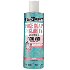 Soap & Glory front bottle showing bright orange label and pump, highlights size and use