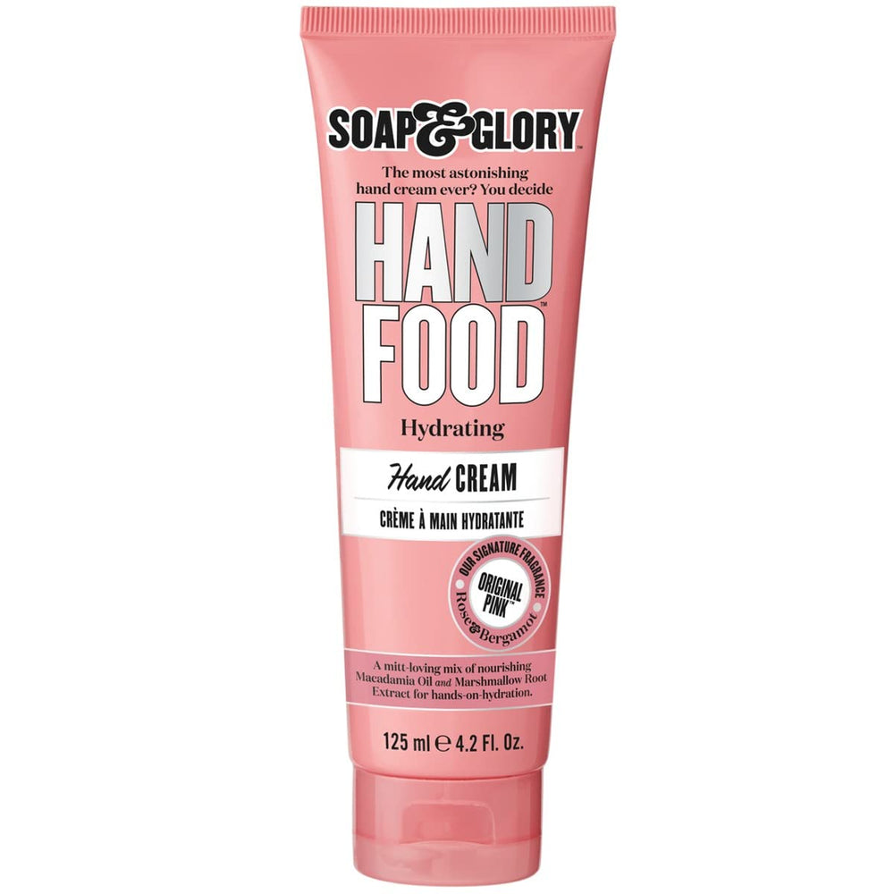 Soap & Glory front tube showing product branding and rose bergamot scent benefit