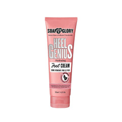 Soap & Glory front jar showing product and clear benefit of moisturized heels